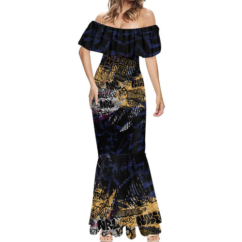 Brisbane Lions Mermaid Dress Urban Graffiti Street Art - Bold Abstract Spray Paint