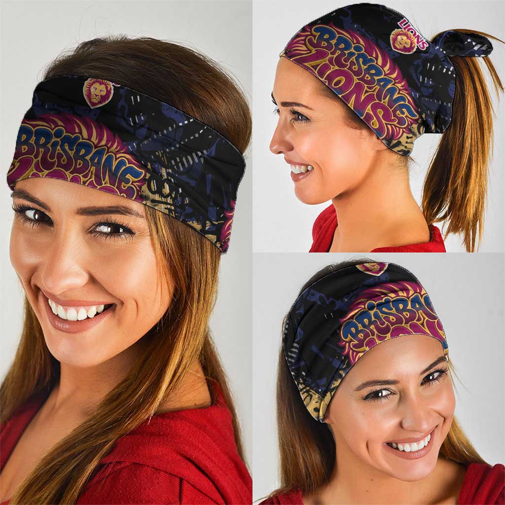 Brisbane Lions Neck Gaiter Urban Graffiti Street Art - Bold Abstract Spray Paint