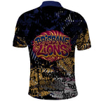 Brisbane Lions Polo Shirt Urban Graffiti Street Art - Bold Abstract Spray Paint