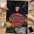 Brisbane Lions Puzzle Urban Graffiti Street Art - Bold Abstract Spray Paint