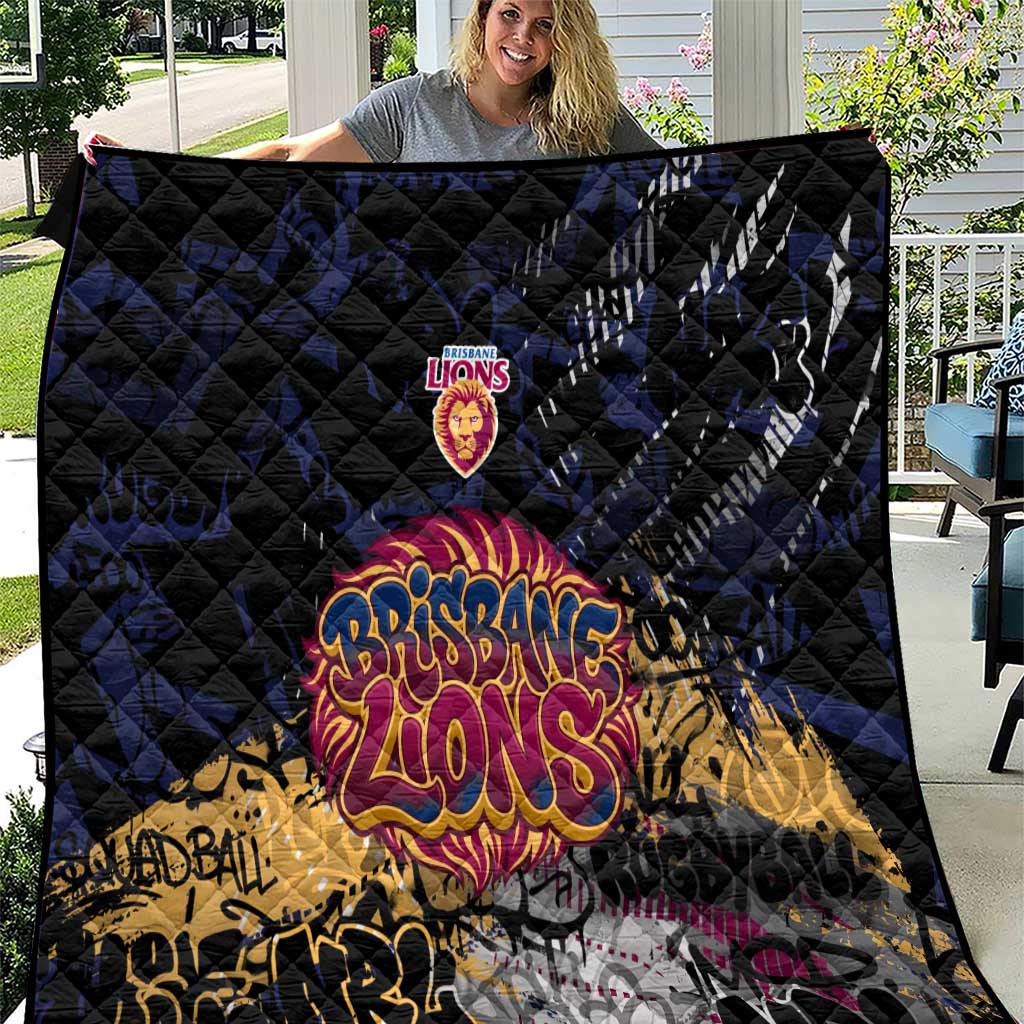 Brisbane Lions Quilt Urban Graffiti Street Art - Bold Abstract Spray Paint