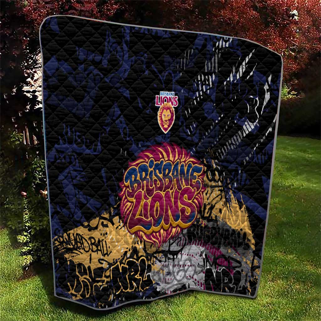 Brisbane Lions Quilt Urban Graffiti Street Art - Bold Abstract Spray Paint