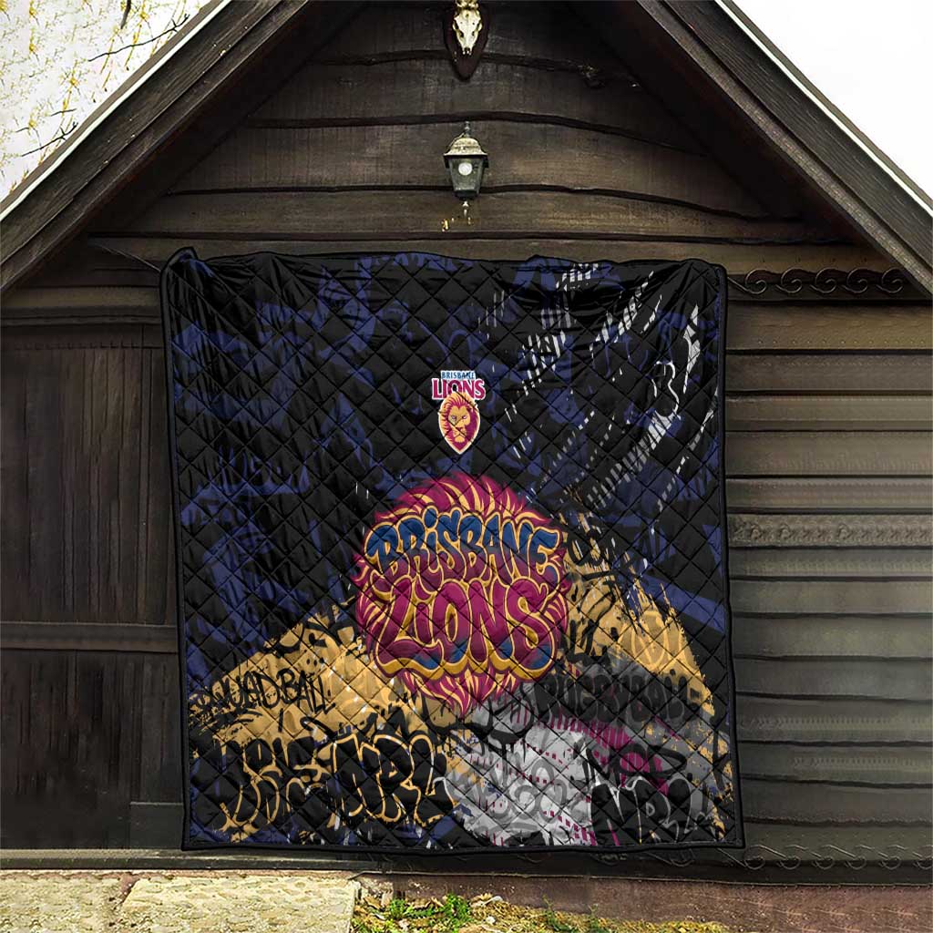 Brisbane Lions Quilt Urban Graffiti Street Art - Bold Abstract Spray Paint
