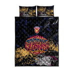 Brisbane Lions Quilt Bed Set Urban Graffiti Street Art - Bold Abstract Spray Paint