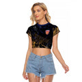Brisbane Lions Raglan Cropped T Shirt Urban Graffiti Street Art - Bold Abstract Spray Paint