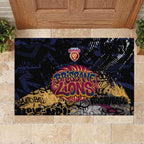 Brisbane Lions Rubber Doormat Urban Graffiti Street Art - Bold Abstract Spray Paint