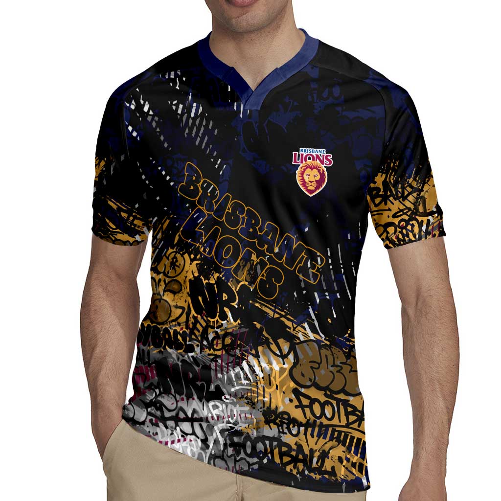 Brisbane Lions Rugby Jersey Urban Graffiti Street Art - Bold Abstract Spray Paint