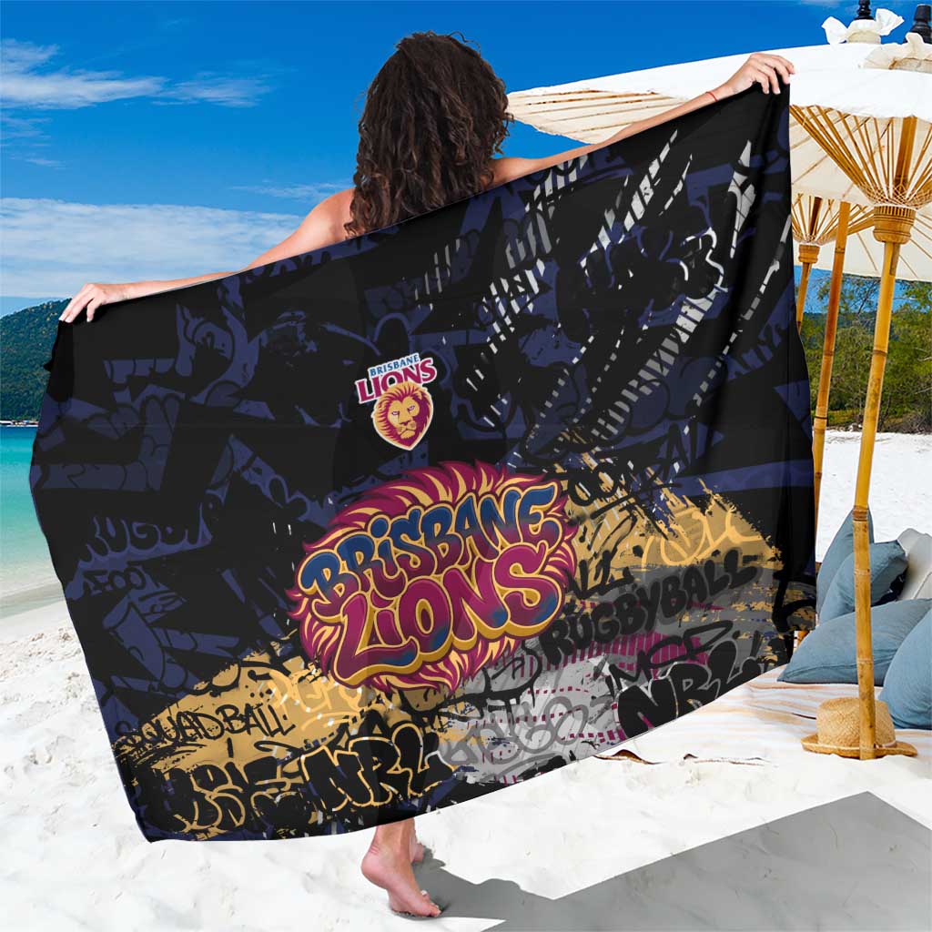 Brisbane Lions Sarong Urban Graffiti Street Art - Bold Abstract Spray Paint