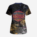 Brisbane Lions Scrub Top Urban Graffiti Street Art - Bold Abstract Spray Paint