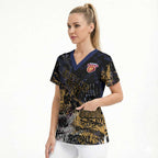 Brisbane Lions Scrub Top Urban Graffiti Street Art - Bold Abstract Spray Paint