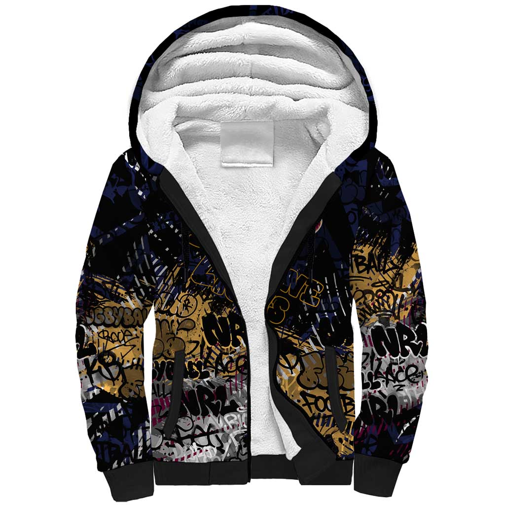 Brisbane Lions Sherpa Hoodie Urban Graffiti Street Art - Bold Abstract Spray Paint