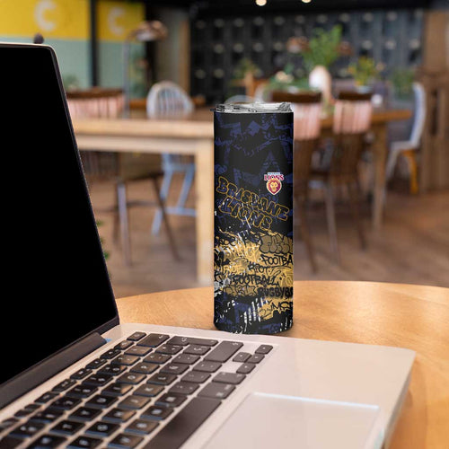 Brisbane Lions Skinny Tumbler Urban Graffiti Street Art - Bold Abstract Spray Paint