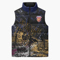 Brisbane Lions Sleeveless Puffer Jacket Urban Graffiti Street Art - Bold Abstract Spray Paint