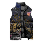 Brisbane Lions Sleeveless Puffer Jacket Urban Graffiti Street Art - Bold Abstract Spray Paint