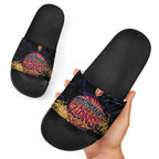 Brisbane Lions Slide Sandals Urban Graffiti Street Art - Bold Abstract Spray Paint