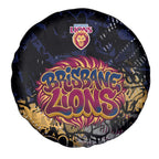 Brisbane Lions Spare Tire Cover Urban Graffiti Street Art - Bold Abstract Spray Paint