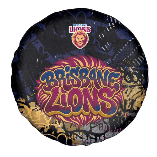 Brisbane Lions Spare Tire Cover Urban Graffiti Street Art - Bold Abstract Spray Paint