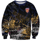 Brisbane Lions Sweatshirt Urban Graffiti Street Art - Bold Abstract Spray Paint