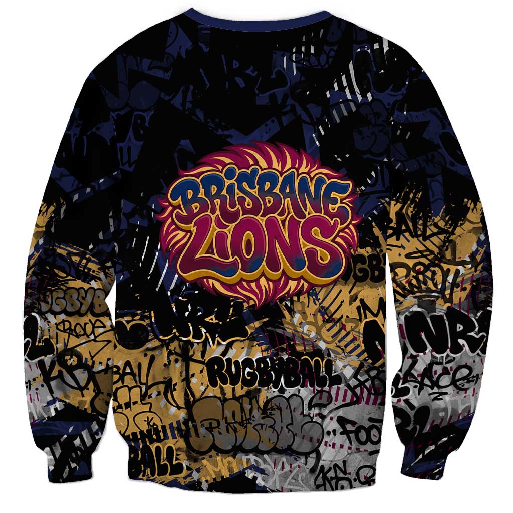 Brisbane Lions Sweatshirt Urban Graffiti Street Art - Bold Abstract Spray Paint