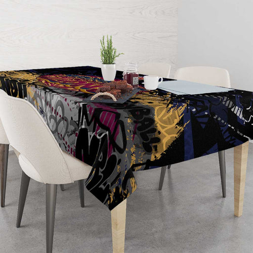 Brisbane Lions Tablecloth Urban Graffiti Street Art - Bold Abstract Spray Paint