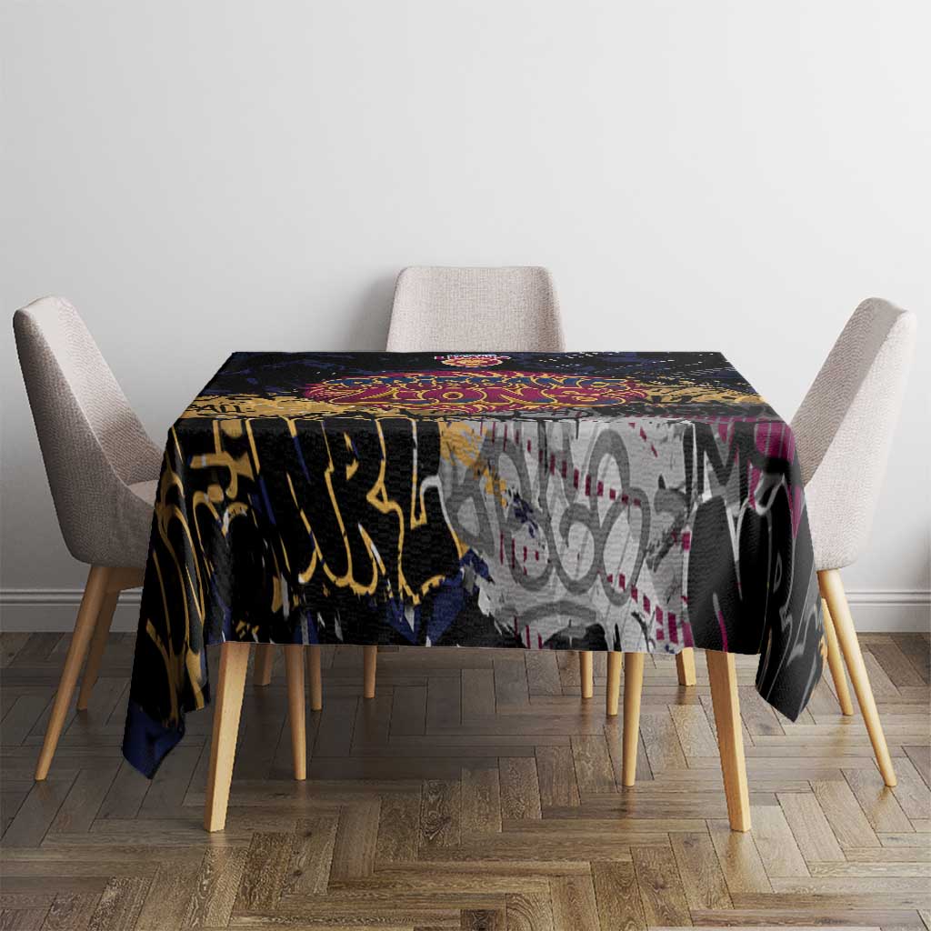 Brisbane Lions Tablecloth Urban Graffiti Street Art - Bold Abstract Spray Paint