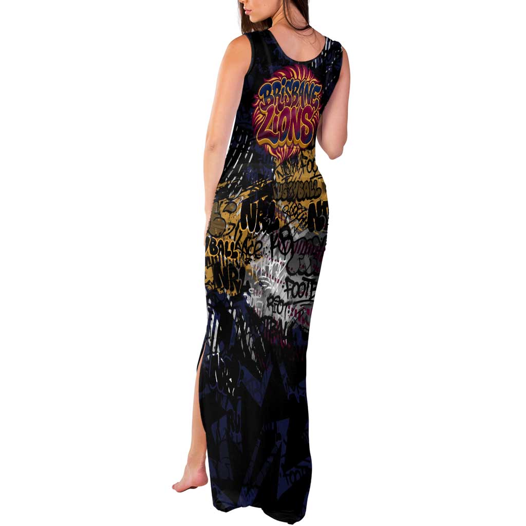 Brisbane Lions Tank Maxi Dress Urban Graffiti Street Art - Bold Abstract Spray Paint