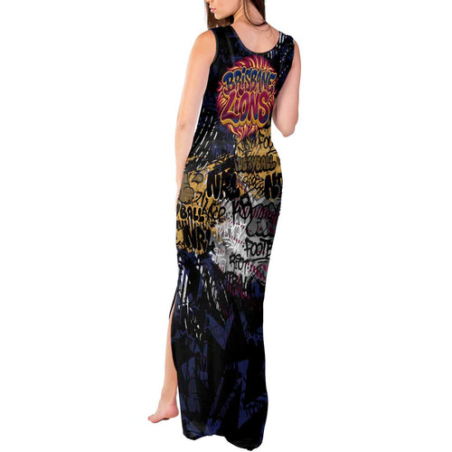 Brisbane Lions Tank Maxi Dress Urban Graffiti Street Art - Bold Abstract Spray Paint