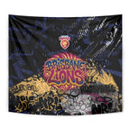 Brisbane Lions Tapestry Urban Graffiti Street Art - Bold Abstract Spray Paint