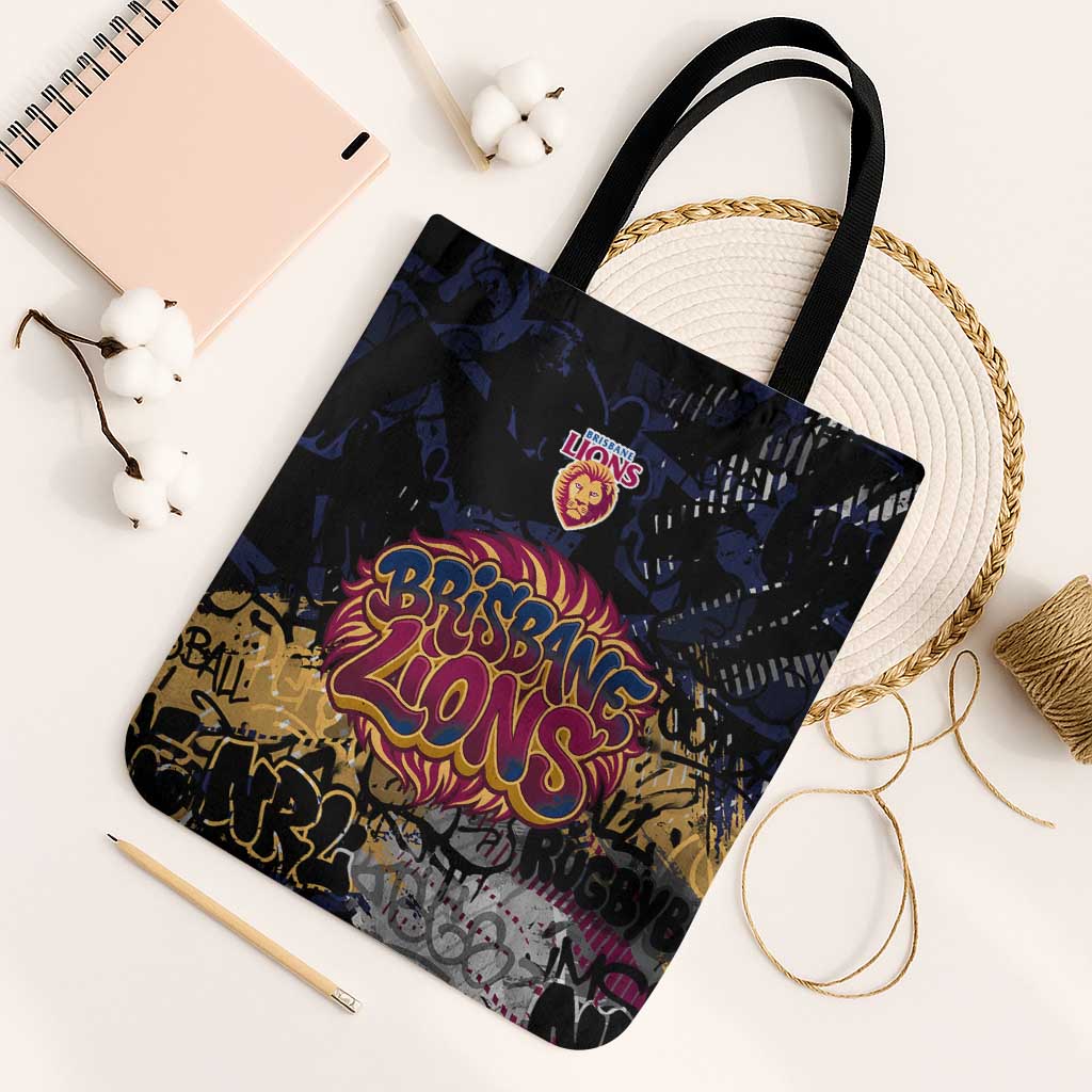 Brisbane Lions Tote Bag Urban Graffiti Street Art - Bold Abstract Spray Paint