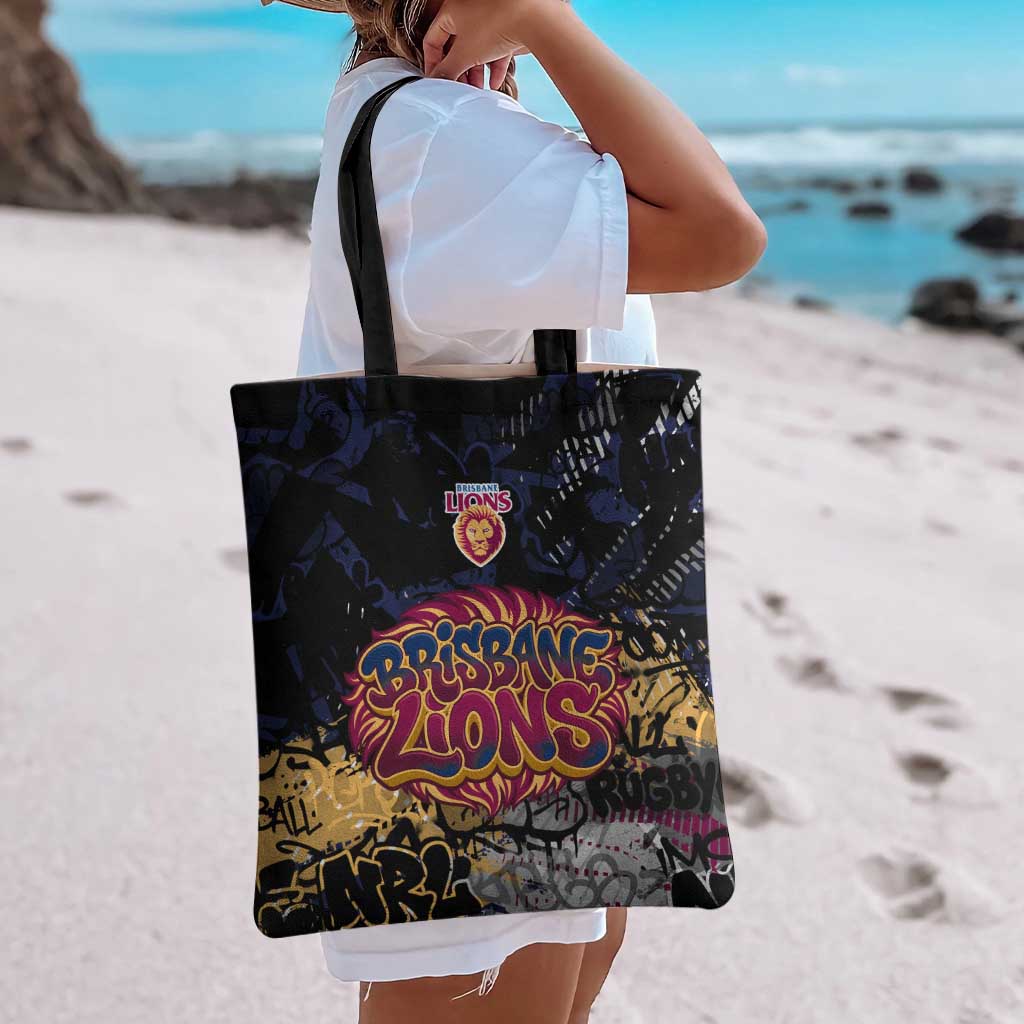 Brisbane Lions Tote Bag Urban Graffiti Street Art - Bold Abstract Spray Paint