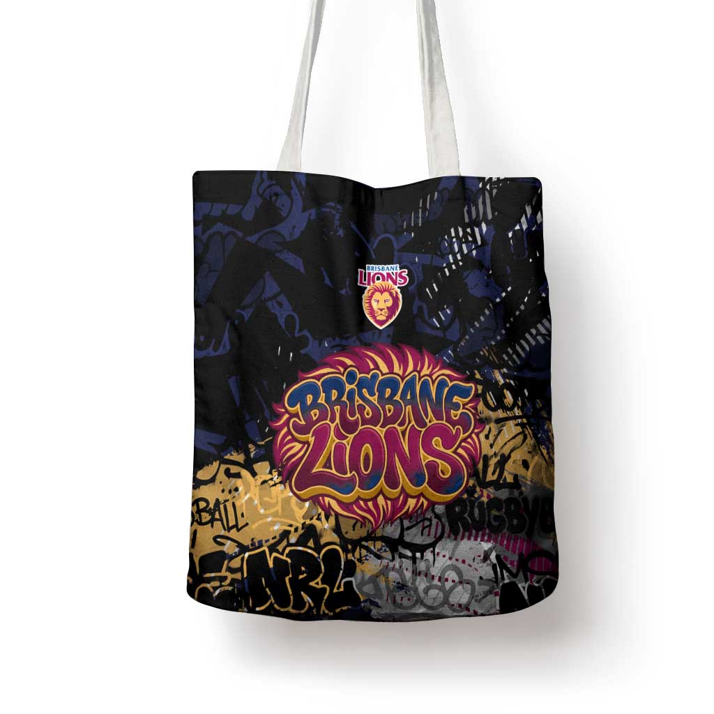 Brisbane Lions Tote Bag Urban Graffiti Street Art - Bold Abstract Spray Paint