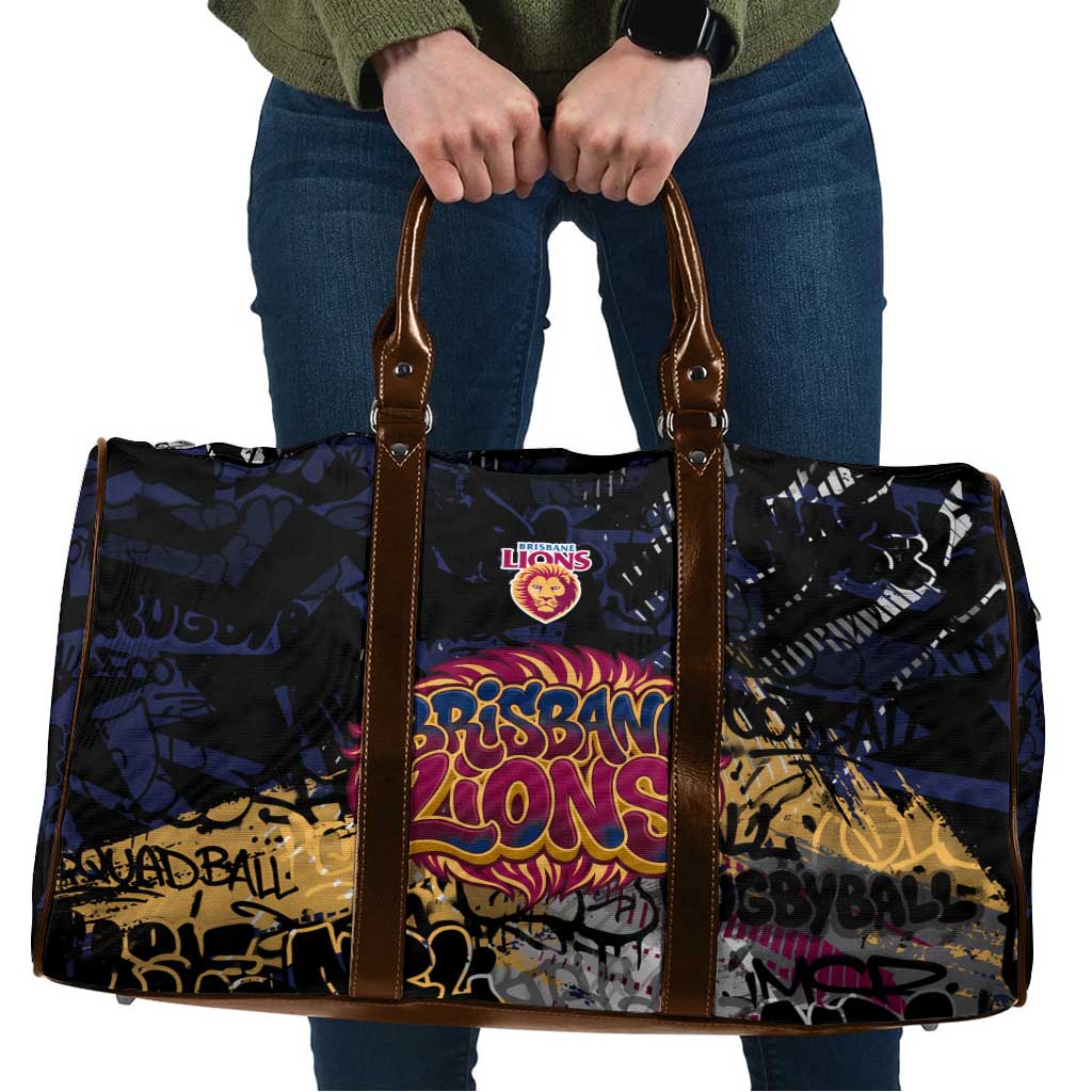 Brisbane Lions Travel Bag Urban Graffiti Street Art - Bold Abstract Spray Paint