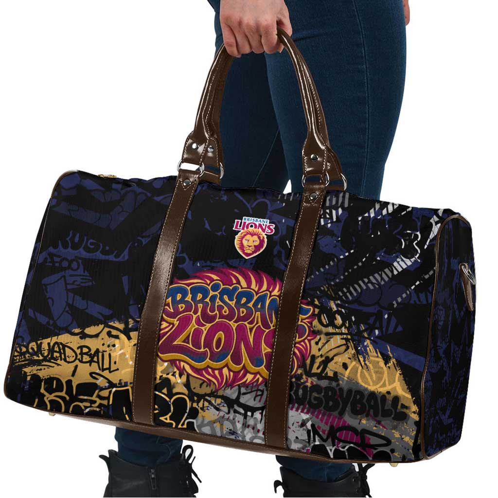 Brisbane Lions Travel Bag Urban Graffiti Street Art - Bold Abstract Spray Paint
