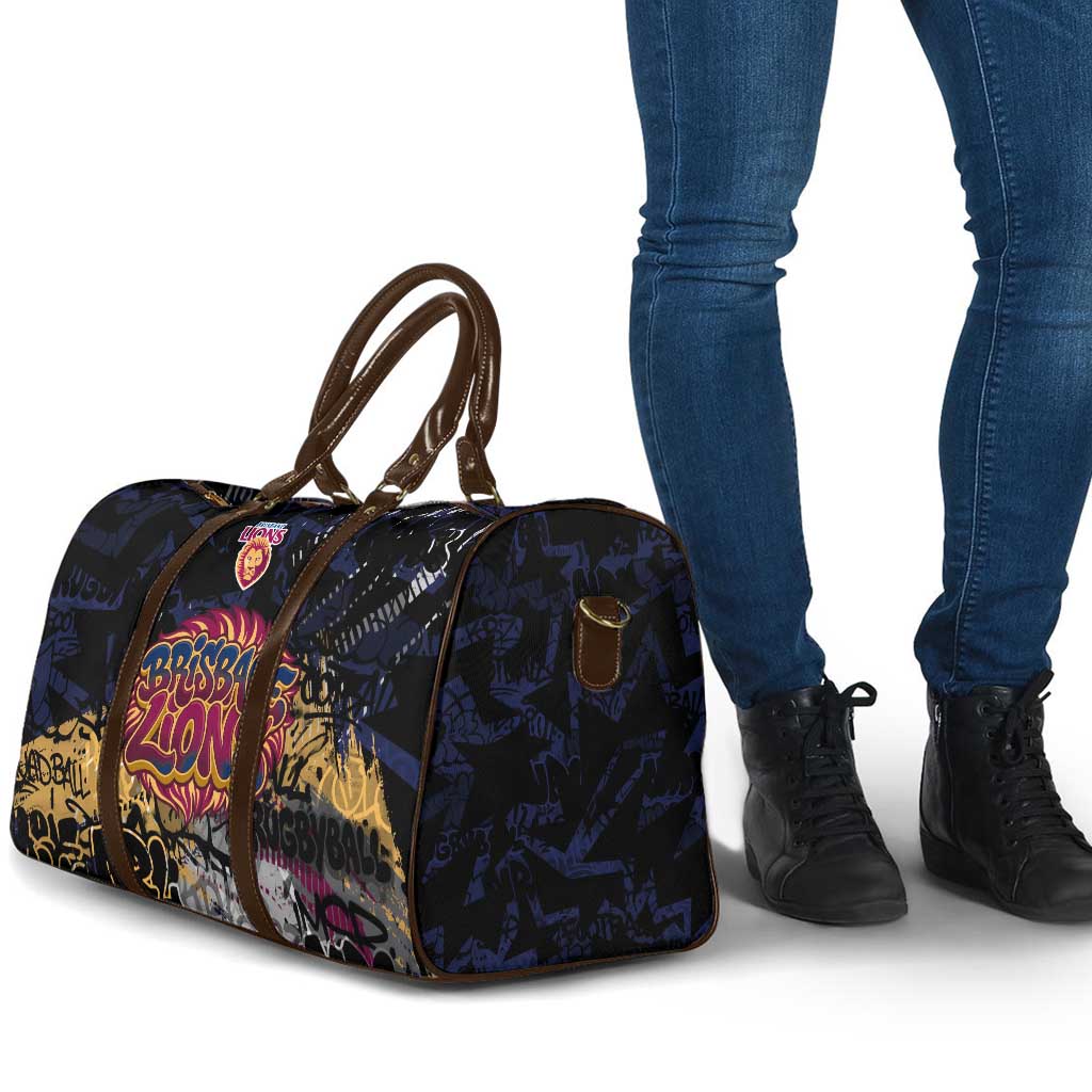 Brisbane Lions Travel Bag Urban Graffiti Street Art - Bold Abstract Spray Paint