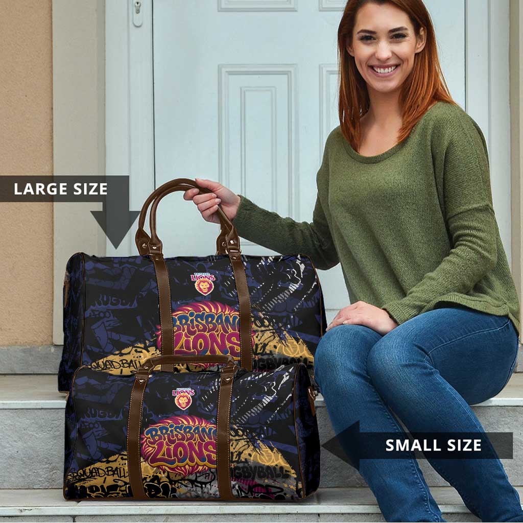 Brisbane Lions Travel Bag Urban Graffiti Street Art - Bold Abstract Spray Paint