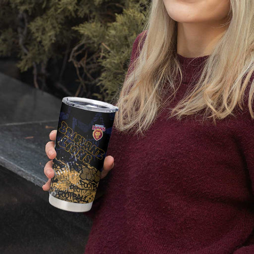 Brisbane Lions Tumbler Cup Urban Graffiti Street Art - Bold Abstract Spray Paint