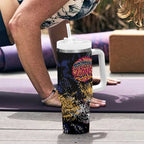 Brisbane Lions Tumbler With Handle Urban Graffiti Street Art - Bold Abstract Spray Paint