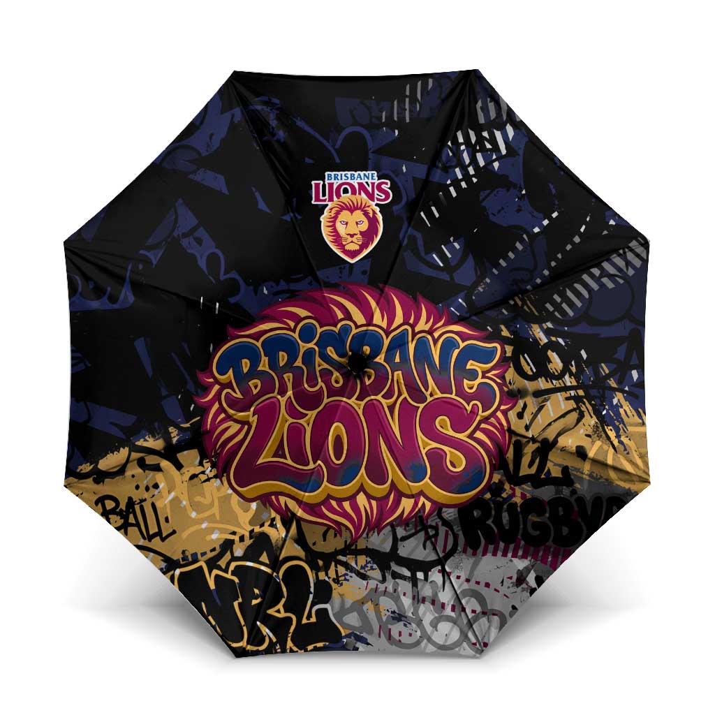 Brisbane Lions Umbrella Urban Graffiti Street Art - Bold Abstract Spray Paint