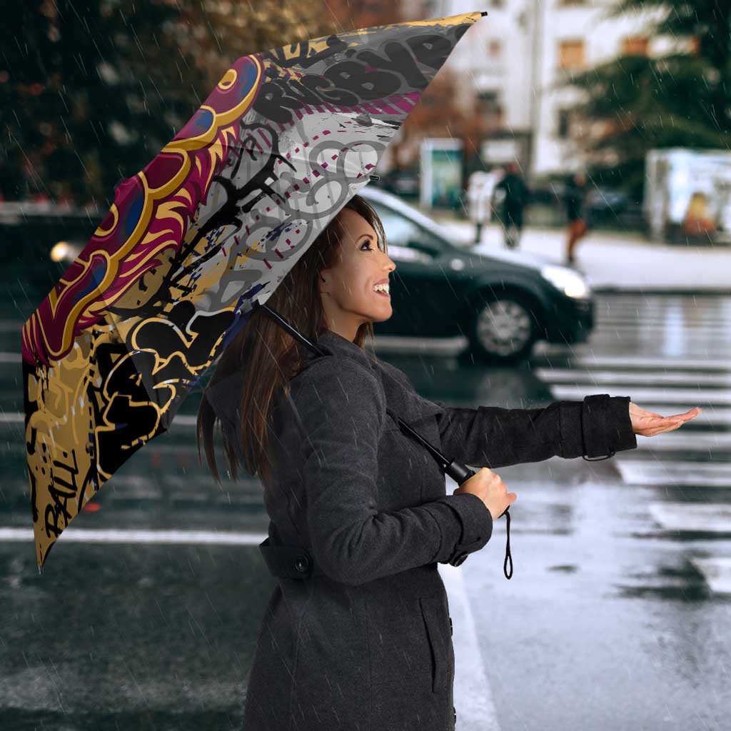Brisbane Lions Umbrella Urban Graffiti Street Art - Bold Abstract Spray Paint