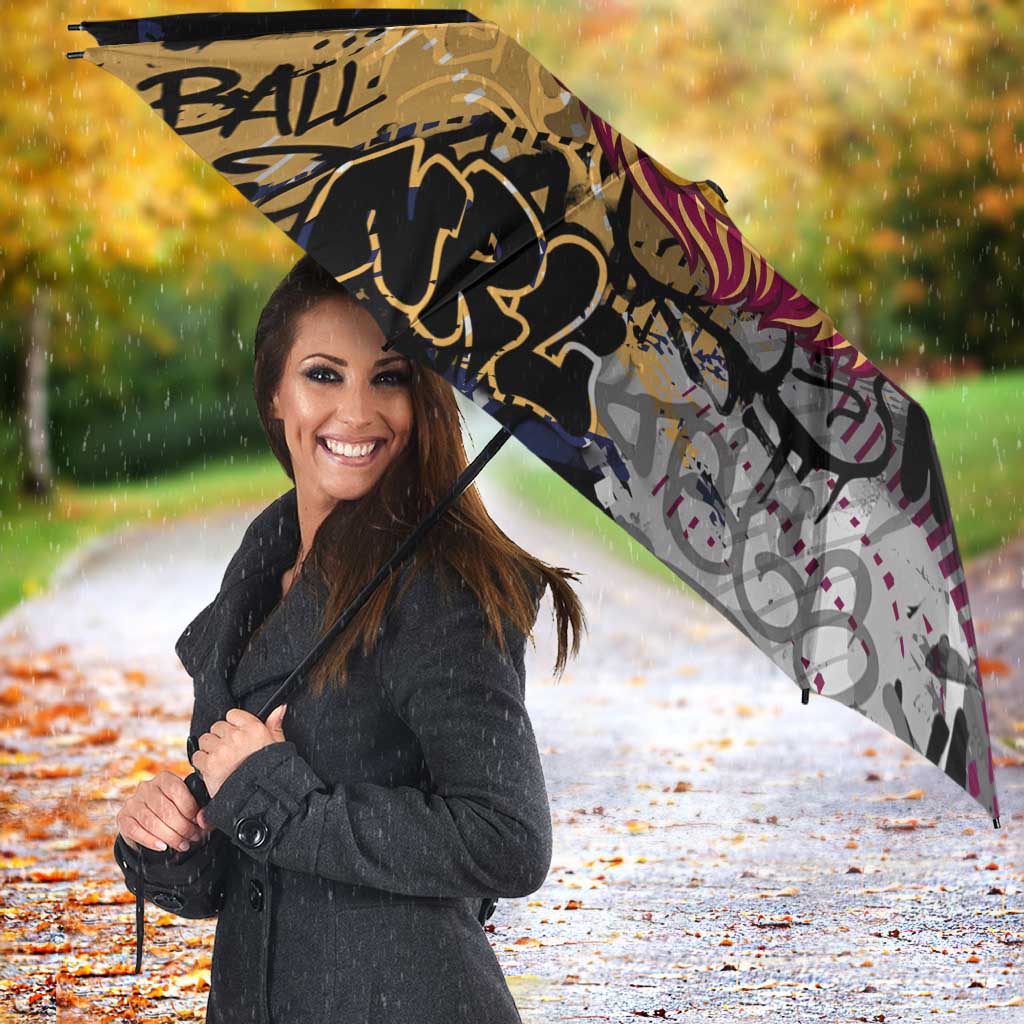 Brisbane Lions Umbrella Urban Graffiti Street Art - Bold Abstract Spray Paint