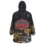 Brisbane Lions Wearable Blanket Hoodie Urban Graffiti Street Art - Bold Abstract Spray Paint