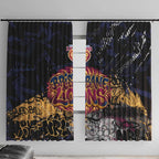 Brisbane Lions Window Curtain Urban Graffiti Street Art - Bold Abstract Spray Paint