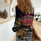 Brisbane Lions Women Casual Shirt Urban Graffiti Street Art - Bold Abstract Spray Paint