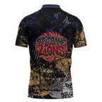 Brisbane Lions Zipper Polo Shirt Urban Graffiti Street Art - Bold Abstract Spray Paint