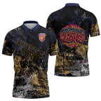 Brisbane Lions Zipper Polo Shirt Urban Graffiti Street Art - Bold Abstract Spray Paint