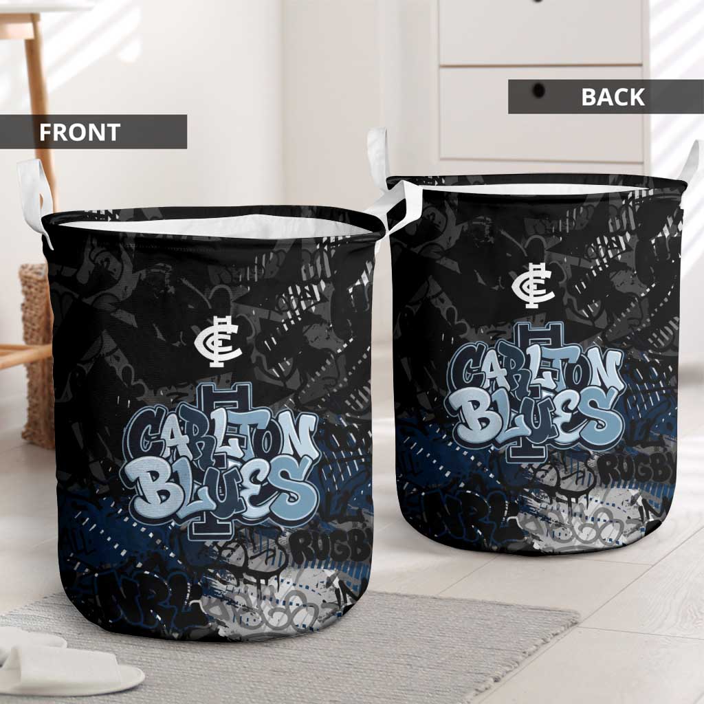 Carlton Blues Laundry Basket Urban Graffiti Street Art - Bold Abstract Spray Paint