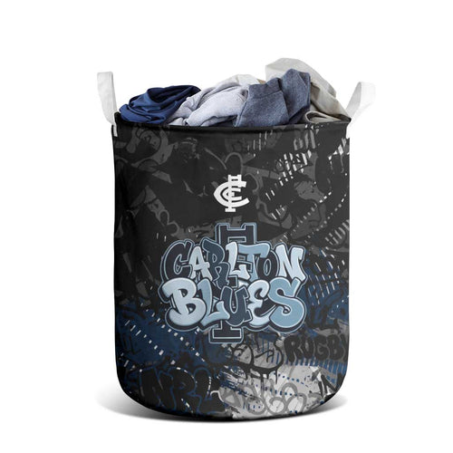 Carlton Blues Laundry Basket Urban Graffiti Street Art - Bold Abstract Spray Paint