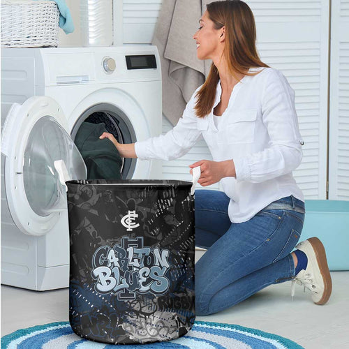 Carlton Blues Laundry Basket Urban Graffiti Street Art - Bold Abstract Spray Paint