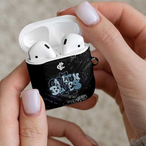 Carlton Blues AirPods Case Urban Graffiti Street Art - Bold Abstract Spray Paint