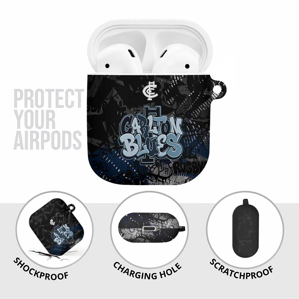 Carlton Blues AirPods Case Urban Graffiti Street Art - Bold Abstract Spray Paint